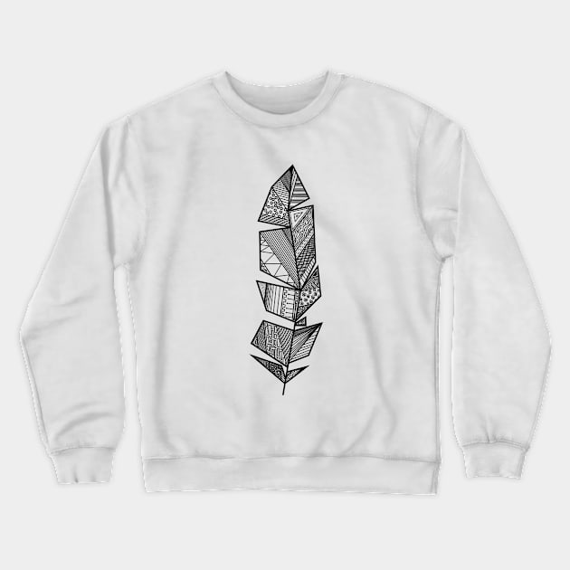 Geometric Doodle Leaf Crewneck Sweatshirt by PixelParadigm